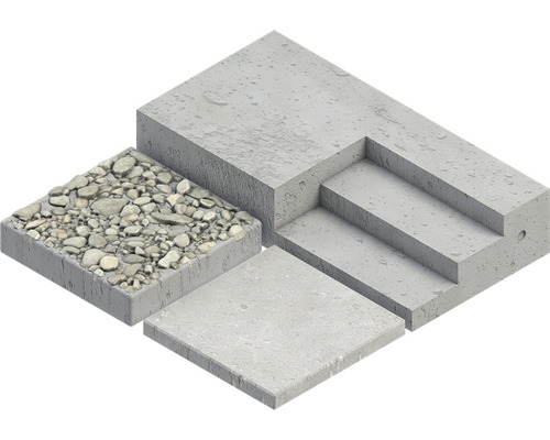 Ilustrace betonových výrobků pro zahradní a krajinářské úpravy: dlažební kostky, chodníkové desky a schodišťové stupně