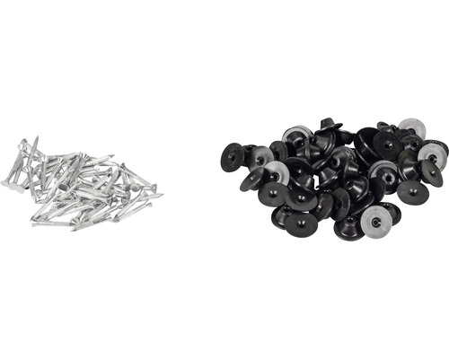 Hřebíky a rozety pro upevnění izolačních materiálů