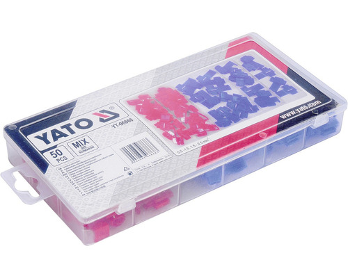 Logo Yato. Sada kabelových konektorů různých velikostí v plastovém boxu, 50 kusů