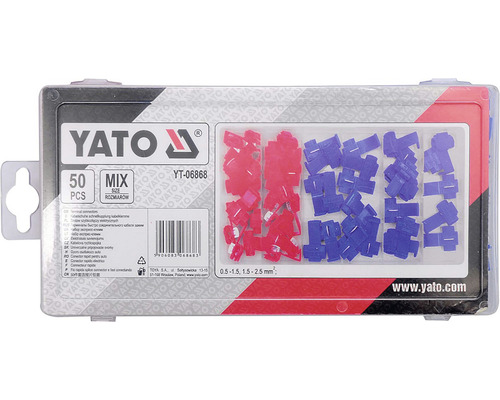 Sada kabelových konektorů YATO různých velikostí v transparentním balení
