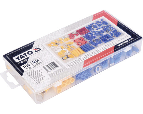 Sada kabelových koncovek Yato se 160 kusy v průhledné nádobě