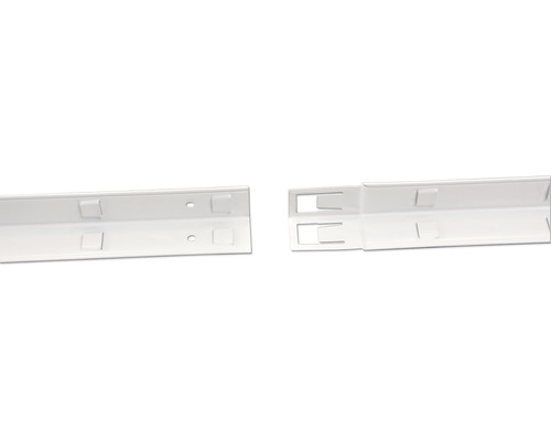 Kovová regálová lišta s výřezy a otvory