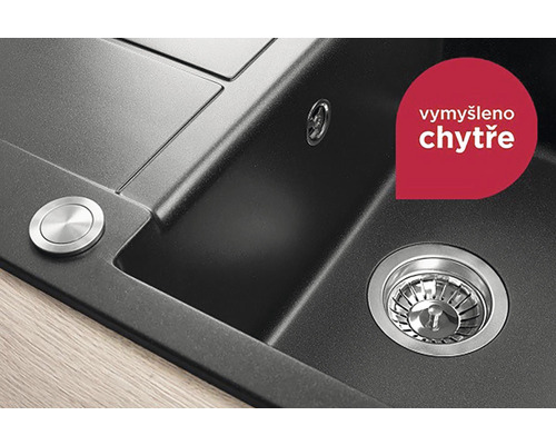 Kompozitový dřez se sítkovým ventilem a excentrickým ovládáním