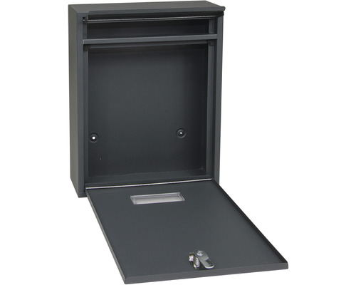 Otevřená šedá kovová poštovní schránka