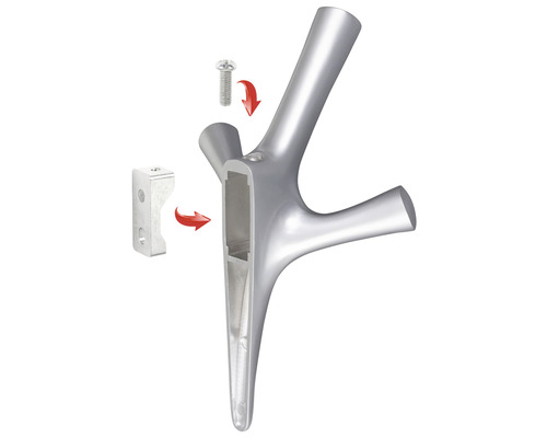 Kovový věšák na šaty se šroubem a držákem pro montáž na stěnu