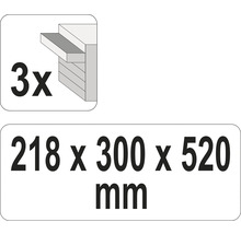Informace o balení: Tři kusy, 218 x 300 x 520 milimetrů