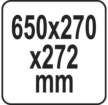 Rozměry 650x270x272 mm