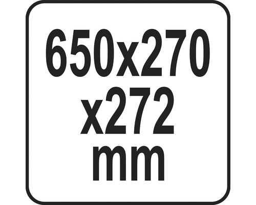 Rozměry 650x270x272 mm