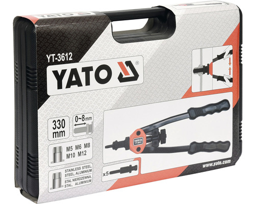 Nýtovací kleště Yato v kufříku s příslušenstvím