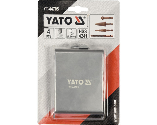Sada stupňovitých vrtáků Yato se 4 kusy v blistrovém balení