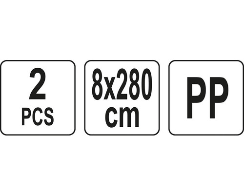 Symbol s informacemi o obsahu balení, velikosti a materiálu