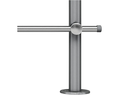 Sloupek zábradlí z nerezové oceli s příčnou vzpěrou a upevněním k podlaze