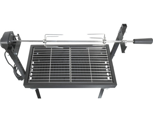 Gril s rožněm a motorem