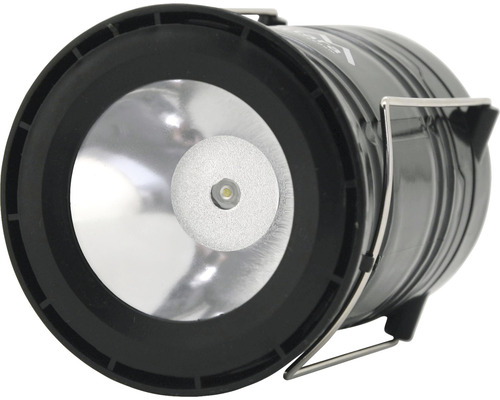 Černá LED lampa s kovovým držadlem