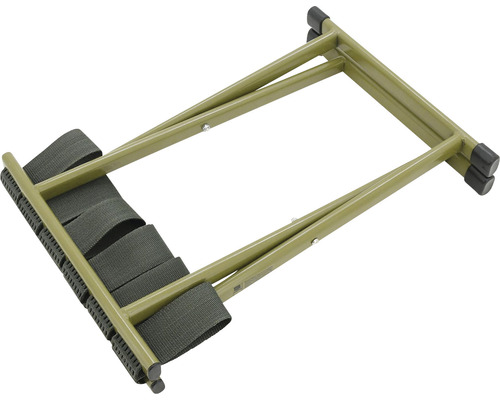 Skládací kovový stojan na palivové dřevo s textilními popruhy