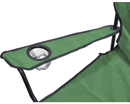 Detail kempingové židle s držákem nápojů