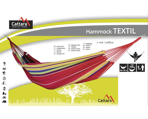 Textilní houpací síť červená žlutá