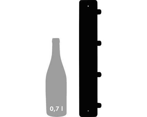 Zobrazení regálu na víno s 0,7litrovou lahví