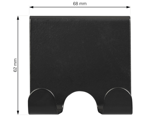 Věšák na dveře se dvěma háčky o rozměrech 68 mm x 62 mm
