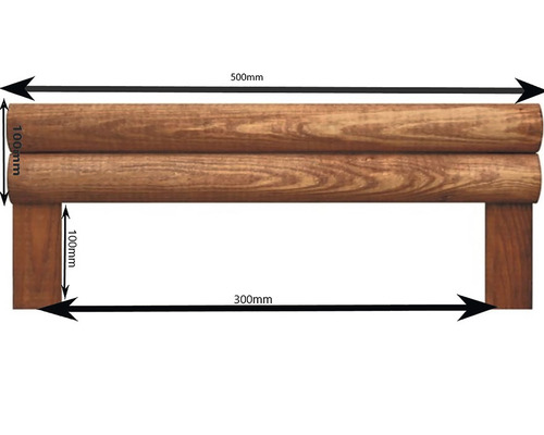 Dřevěný plotový prvek s rozměry 500 mm šířka a 300 mm výška