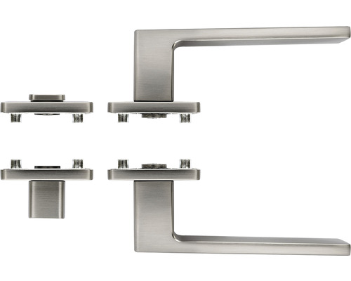 Sada dveřní kliky z kovu s upevňovacím materiálem