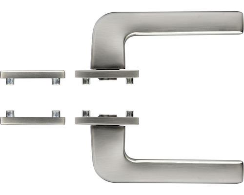 Nerezová klika ke dveřím s rozetami a upevňovacím materiálem