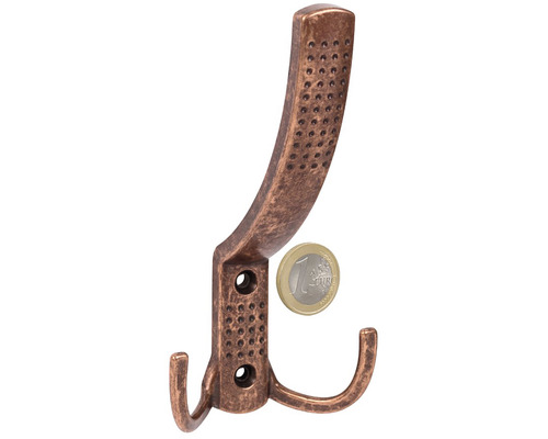 Kovový věšák na šaty se dvěma háčky a upevňovacími otvory