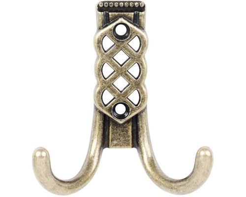 Dvojitý kovový hák pro montáž na stěnu