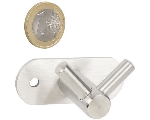 Dvojitý háček z nerezové oceli s euromincí pro zobrazení velikosti