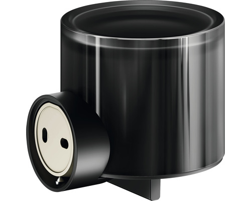 Černý kelímek na zubní kartáčky s nástěnným držákem