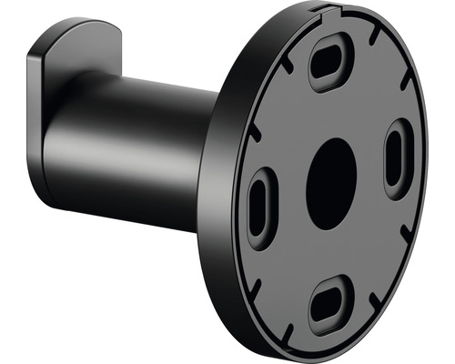 Černý háček na ručníky pro montáž na stěnu