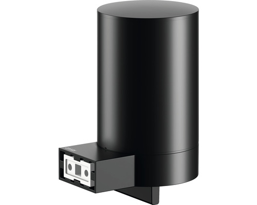 Černý dávkovač mýdla pro montáž na stěnu