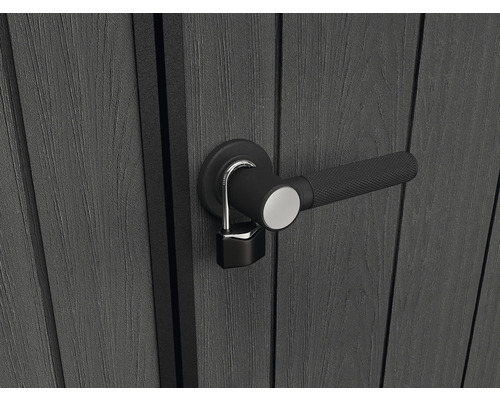 Dveře s klikou a visacím zámkem