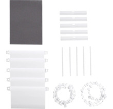 Sada náhradních dílů pro vertikální žaluzie s lamelami, zatěžovacími deskami, spojovacími prvky a řetízky