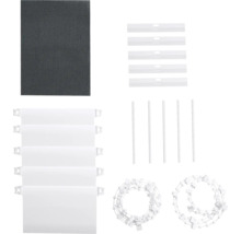 Komponenty pro rolety: látka, zatěžovací tyče, řetězy, držáky lamel