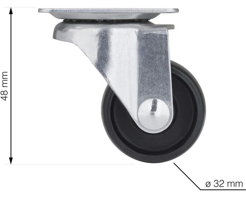 Otočné kolečko o průměru 32 mm a výšce 48 mm