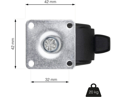 Nábytkové kolečko s rozměry a nosností do 20 kilogramů
