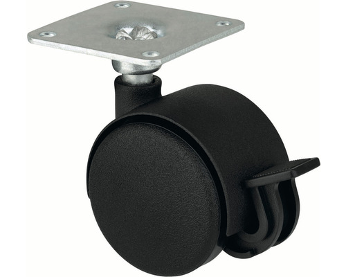 Nábytkové kolečko s parkovací brzdou a montážní deskou