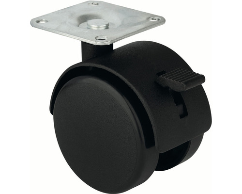 Nábytkové kolečko s brzdou a montážní deskou