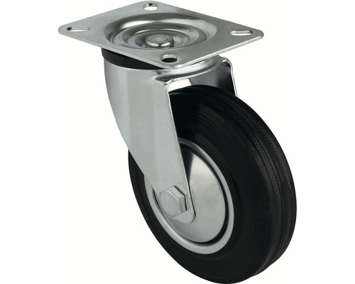 Otočné kolečko s ocelovým pouzdrem a gumovým kolečkem