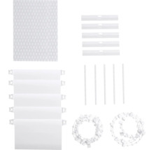 Sada náhradních dílů pro vertikální žaluzie sestávající z váhových desek, řetízků, spojovacích prvků a rozpěrek