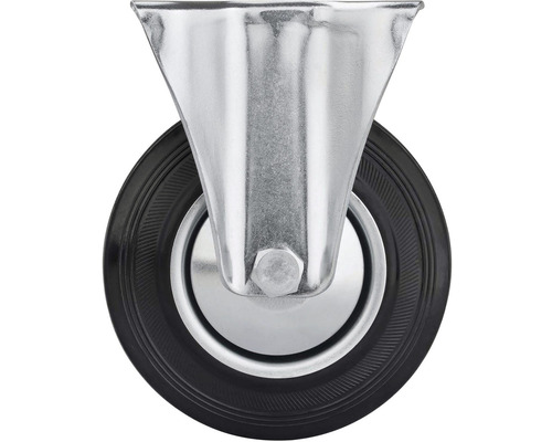 Otočné kolečko s černou gumovou pneumatikou a kovovým pouzdrem