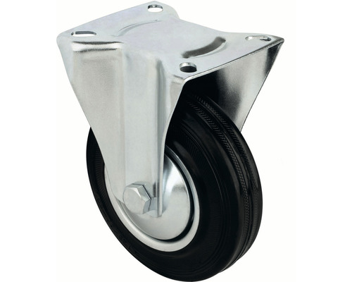 Otočné kolečko s ocelovým pouzdrem a černým gumovým kolečkem