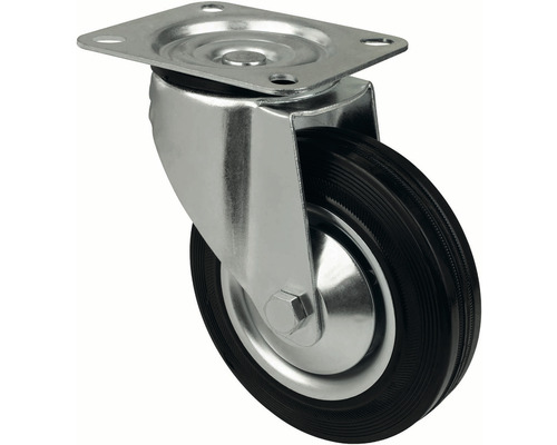 Otočné kolečko s ocelovým pouzdrem a gumovým kolem