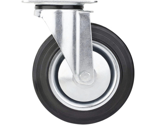 Otočné kolečko s ocelovým pouzdrem a gumovým kolečkem