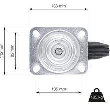 Nábytkové kolečko ⌀ 200 mm otočné s deskou-thumb-5