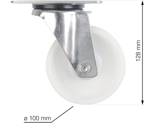 Otočné kolečko s deskou, průměr kolečka 100 milimetrů