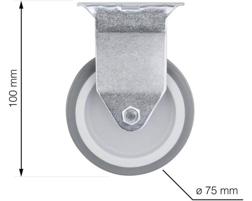 Otočné kolečko o průměru 75 mm a výšce 100 mm