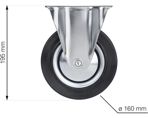 Otočné kolečko o průměru 160 mm a výšce 195 mm