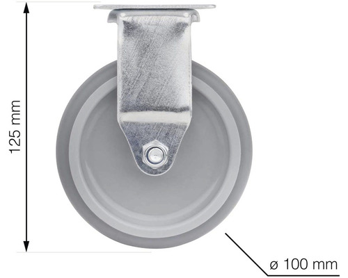 Otočné kolečko s destičkou, průměr 100 mm, výška 125 mm